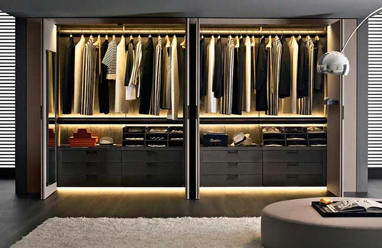 Closet Black with led lighting